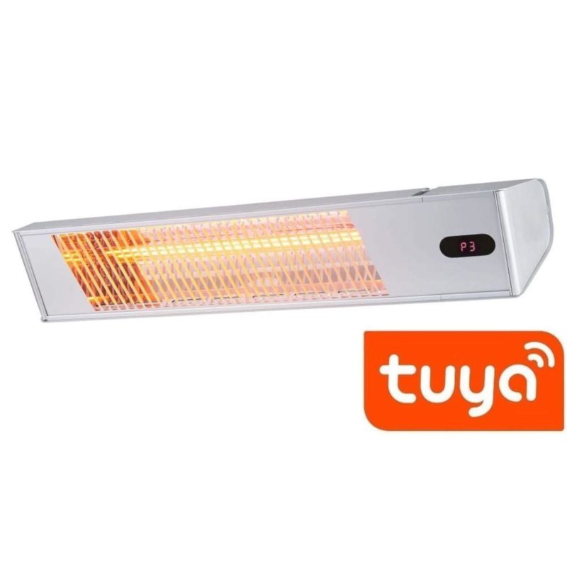 Sined Warm Ira Inox 2000 Wifi Calentador Infrarrojo Exterior 2000w Regulable Gris Calefactor De Onda Corta Ira y Mando a Distancia Diseno Elegante Rejilla Protectora y Pantalla Led - Imagen 4