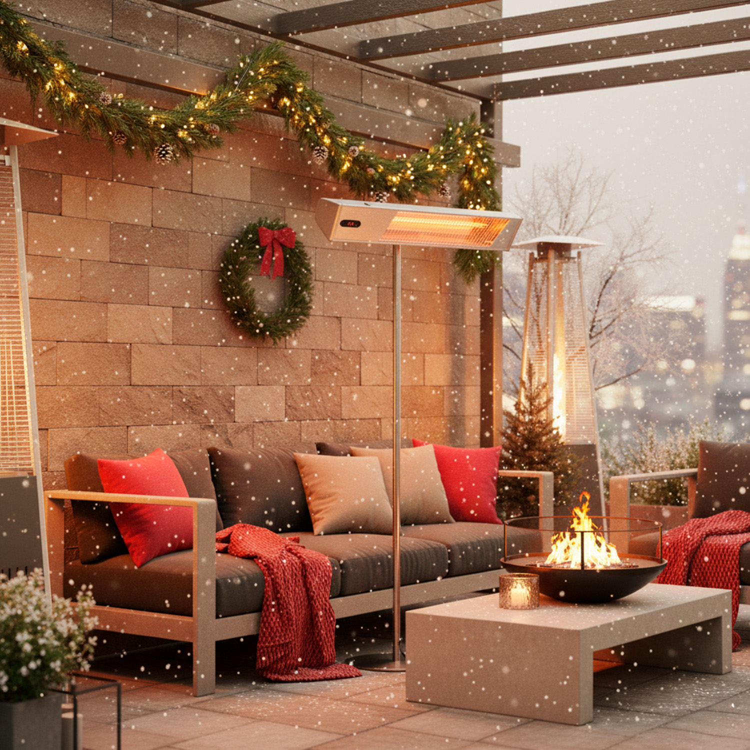 Sined Caldo Ira Inox Palo Calefactor Infrarrojo De Exterior Con Kit Completo De Poste 2000w Gris Ira Calefactor Electrico De Onda Corta Para Exteriores y Mando a Distancia Con Rejilla De Protección y - Imagen 6