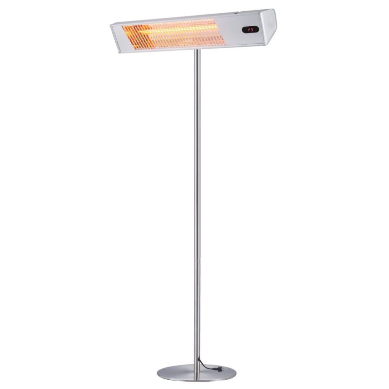 Sined Warm Ira Inox Pole Wifi Lámpara Calefactora Exterior 2000 Con Kit Completo De Mástil Gris Ira Calentador Al Aire Libre De Onda Corta y Mando a Distancia Con Rejilla De Protección y Pantalla - Imagen 5