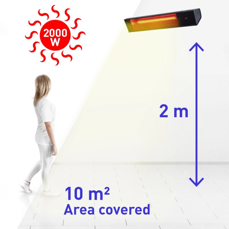Calefactor Infrarrojo Sined Warm Glass Negro 2000 Wifi Con Cristal 2000w Negro El Mando a Distancia Suministrado Gestiona Los 3 Niveles De Potencia - Imagen 8