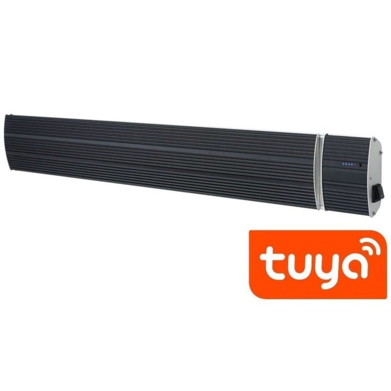 Sined Heat Negro 2400 Wifi Infrarrojo Calentador De Pared 2400w Negro Ondas Largas Sin Emisión De Luz Apto Para Exterior Con Mando a Distancia Recubrimiento Cerámico Protección Ip 65