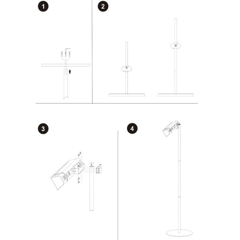 Sined Calentador De Pie Soporte De Suelo Para Calentadores De Infrarrojos De Plata Para El Montaje De 2 Almohadillas De Calefacción Por Infrarrojos o 1 Hotglass Sólo o Hotirb - Imagen 7